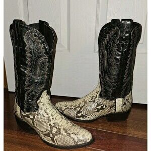 Dan Post Genuine Python Snakeskin Western Cowboy Boots Mens 8.5 Leather Sole